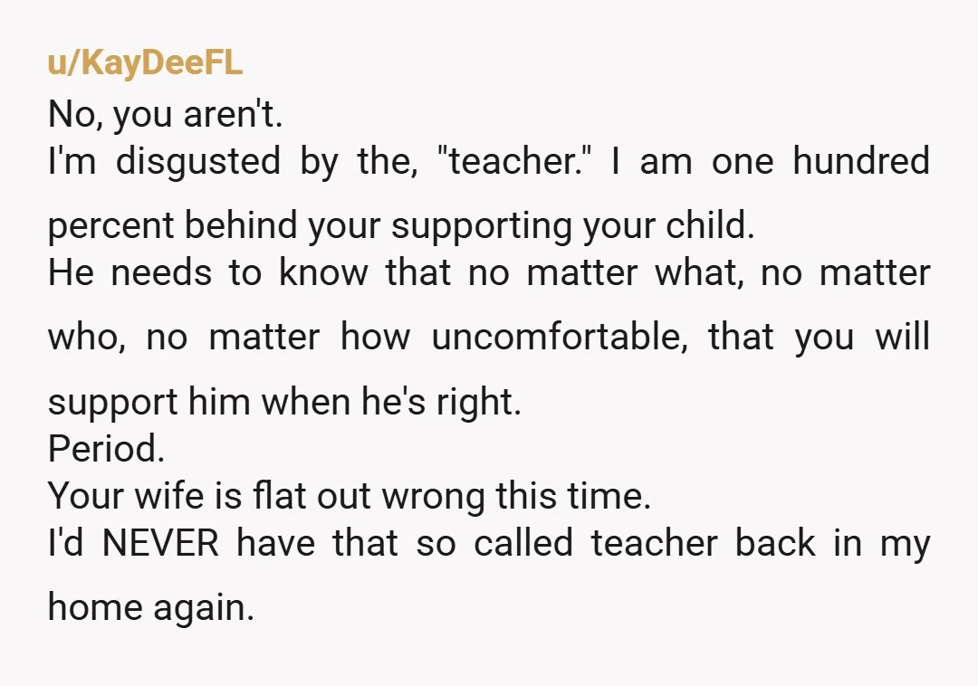 u/cthulhusgranny teachers like your wifes friend is why gentler students who struggle to stand up for themselves lose the light in their eyes. being a teacher/educator is hard and such...
