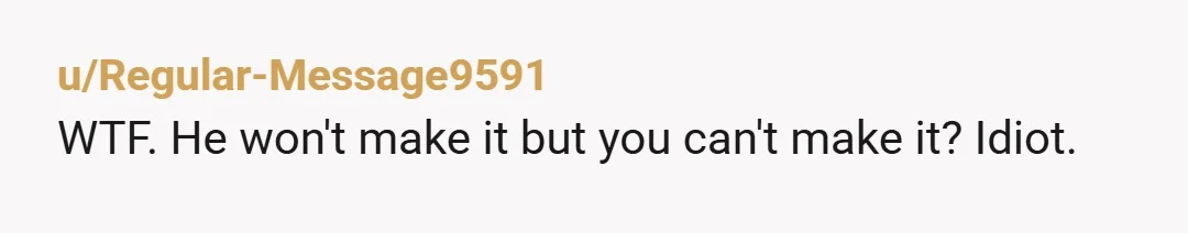 u/Whitehouses_
cough HE’S A LOSER.
And girl, if you stay with this whiny, selfish, idiotic man-baby, I’m afraid to say it, but you’d be one too.