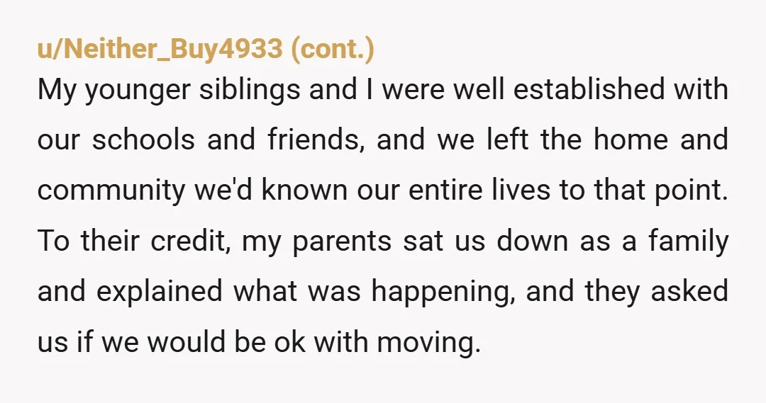 u/Moni_HH
NTA.
Can she not stay and have them for holidays instead? She is giving her ex what he wanted--her life ruined.
Plus how much visitation will she get anyway?