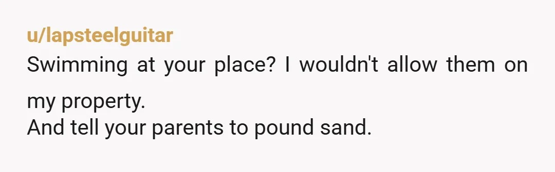u/Less_Instruction_345 NTA. They should be charged with breaking and entering. And if acting entitled was a crime they would get a lengthy custodial sentence. Your parents are being childish by...