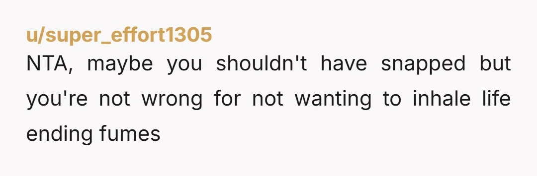 u/Suspicious_Tell3963 Why doesn’t she just…use the other bathroom? Ask if it’s ok to move the fan if she didn’t know that was an option? (Does the door stay completely open...