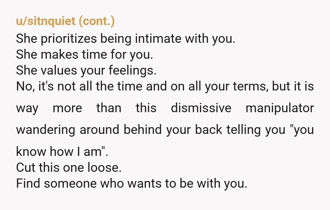 u/youbutmental Honestly just break up with her 😭 like there’s nothing to hold onto in this relationship. If you confront her then what? She still has not prioritised you for...