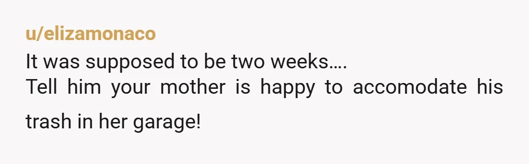 u/NurseKK918 Going to your mom is called triangulation. You must ignore anyone else having an opinion about the garage other than you and your brother. Don't respond to your mom’s...