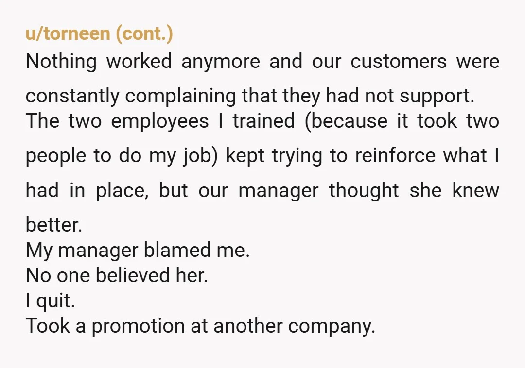 u/Sure_Comfort_7031
Being indispensable at works means you can't be fired nor promoted.
Don't make yourself indispensable.