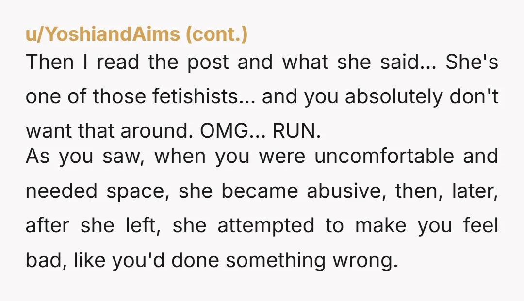 u/Glittering_Safe_8458 NTA. You straight up told her that it was horrible, traumatic experiences that caused them. She could have dropped it right then or said something appropriately empathetic (I am...