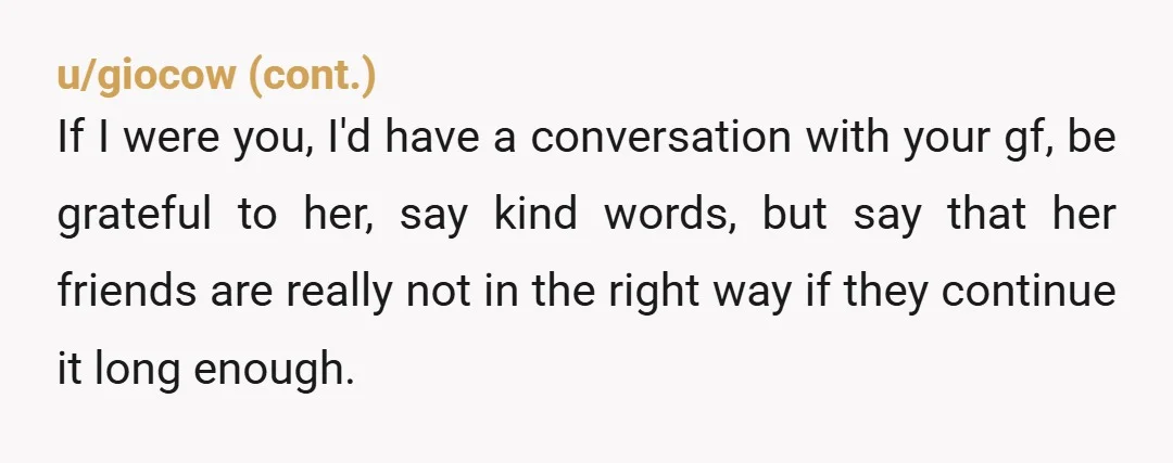 u/b3mark I figure the problem isn't so much that your GF has friends that are in a "freedom phase", but that your GF is sharing problems in your relationship with...