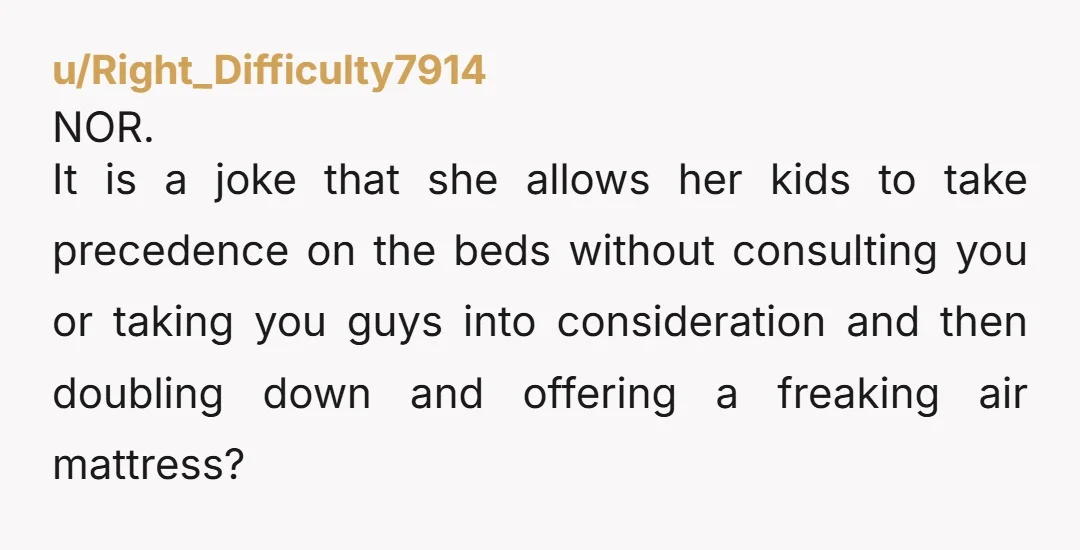 u/Heart_of_Joy Sounds like it’s time to refuse your sister’s (not so generous) generous offer of helping you guys take a vacation. SMH!! She seriously seems like, she doesn’t even like...