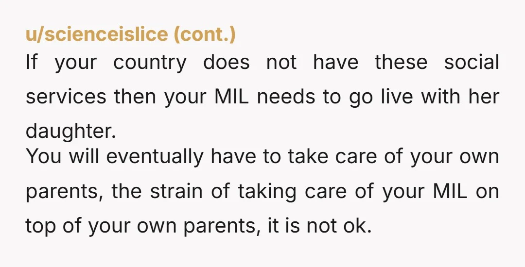 u/Excellent_Valuable92 He needs to buy her the proper supplies and manage it himself. Many states have options for paying family members who care for sick people at home. Medicaid and...