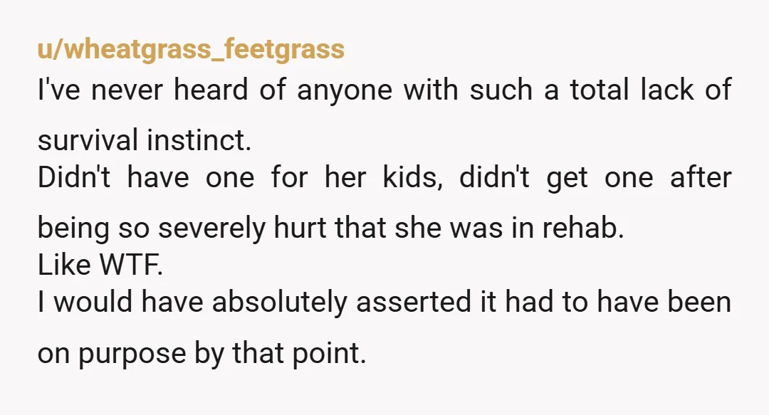 u/DriftingHermit Why wasn't her license revoked, at a certain point after so many accidents her license should have revoked, how many accidents does it take to prove someone is a...