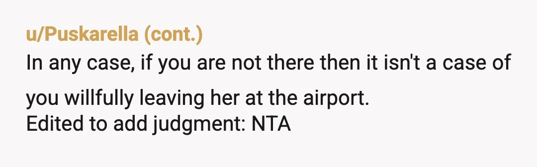 u/North81Girl " sorry that won't work for us as previously discussed,  please cancel this flight as we will not be available."