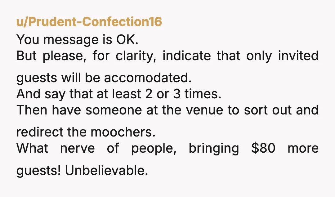 u/OldLadyKickButt I would reword it so that the part about the tickets for games- are only enough for the kids invited. You gave a full run down of party and...