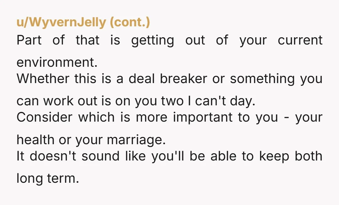 u/Grazileseekuh NTA the way I see it you wouldn't be divorcing him because of a job, but because he doesn't have your back, your in laws are a nightmare and...