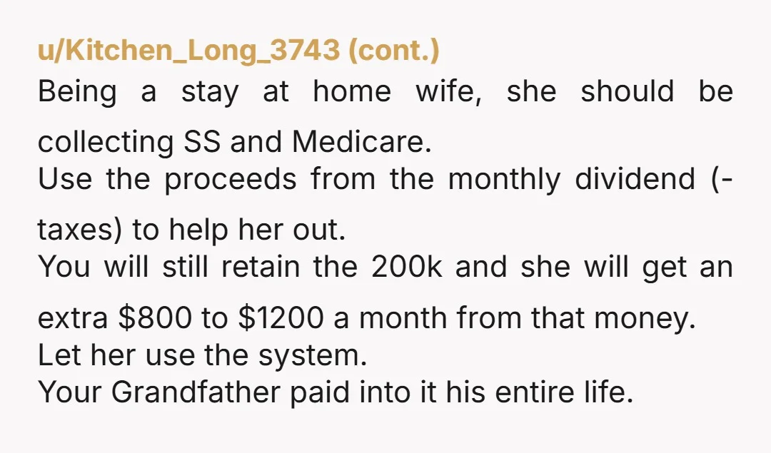 u/Commonscents2say First verify all inheritance and income taxes are paid so you are not left holding that bag. Hopefully it’s in an ira or something you can spread out over...