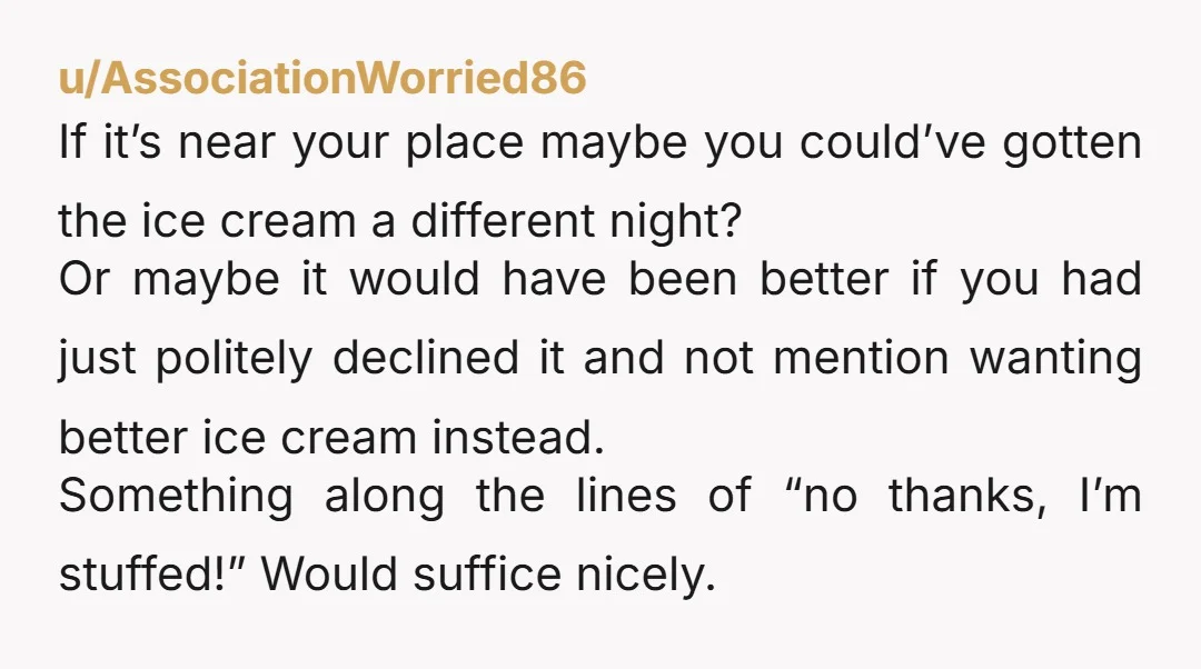 u/Riovem Info: Who was paying for the dinner, who would have been paying for the dessert  What was the dinner? Just a standard family catch up or a special occasion? ...