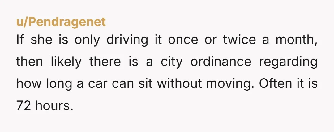 u/Dank_Vader32 Did you leave out the part where the city came out and marked/tagged it and then only towed it because it still hasn't moved? Neighbours generally don't do that...