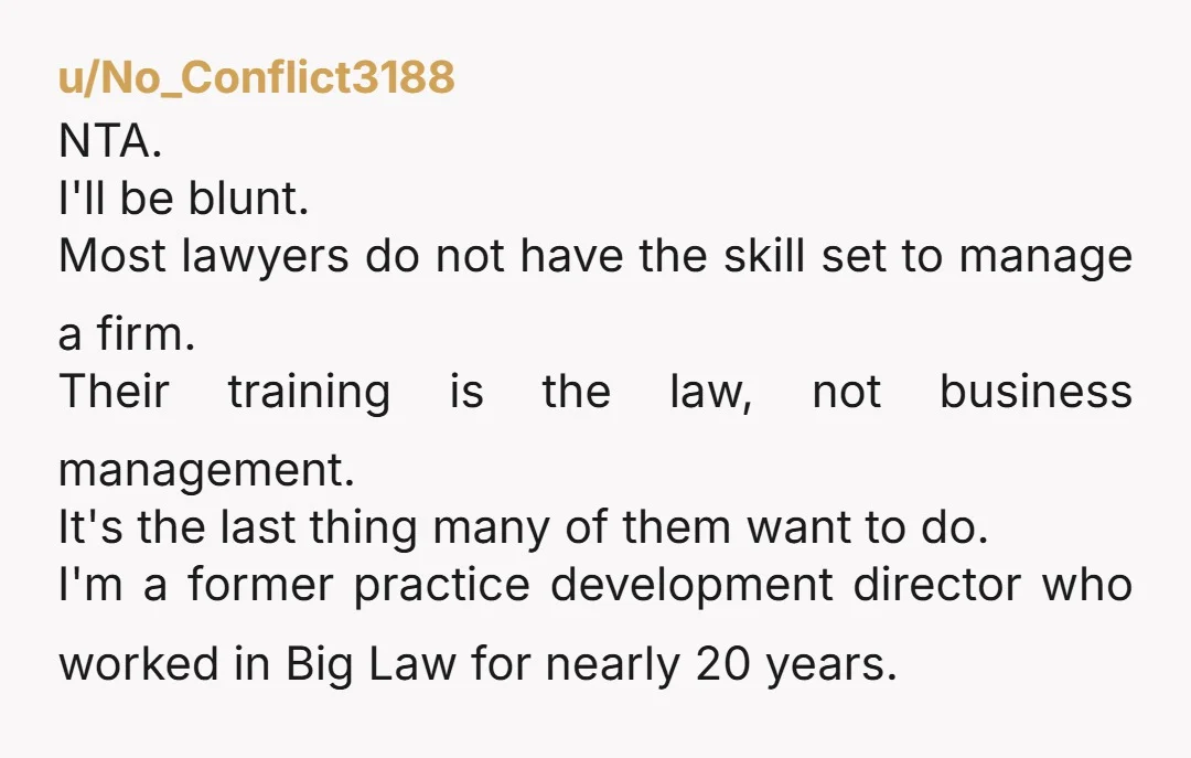 u/CarefulLobster1609 Buy out the old attorney. Then have the other attorney buy in. You can sell him 80 or 70% and still keep your current position and life style. While...