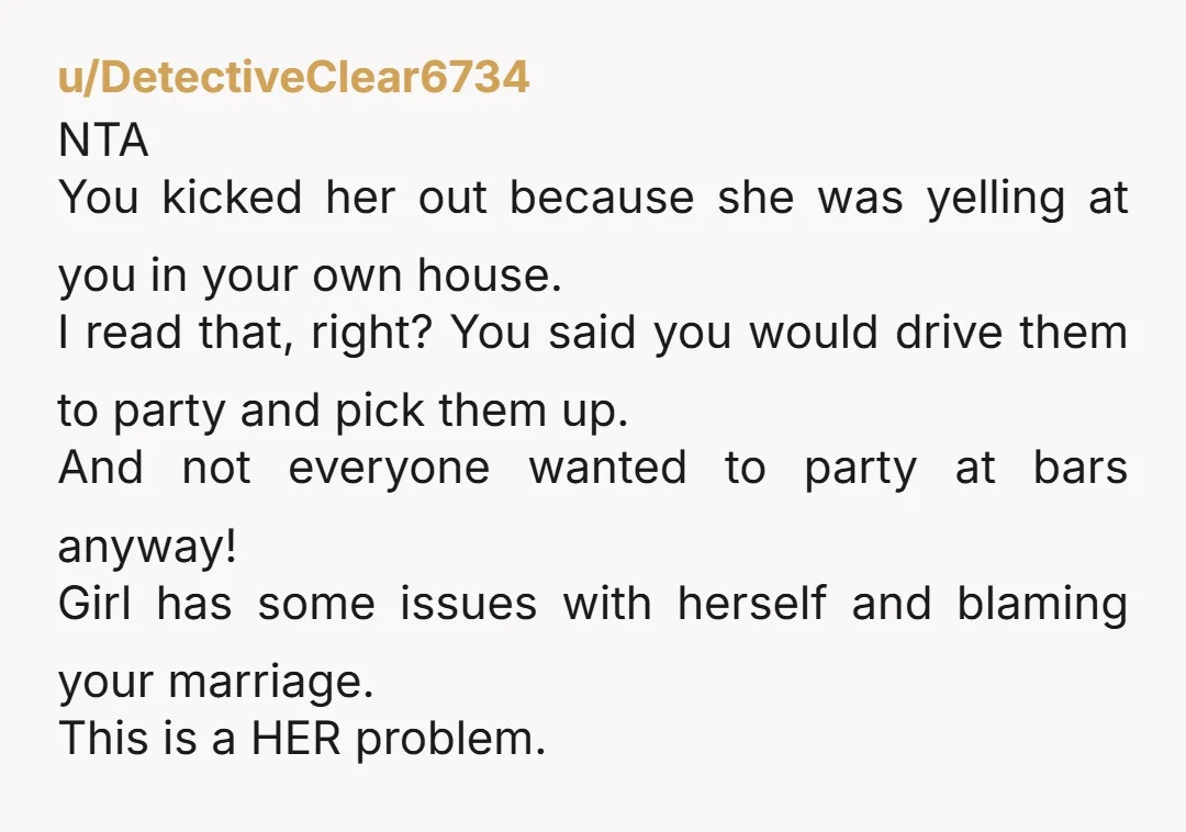 u/Possible_Raspberry75 NTA. Saying no, and giving a good reason why you’re telling her no, is not shaming her.