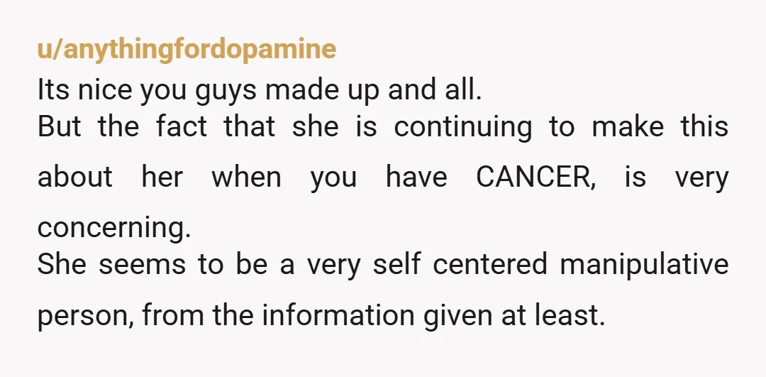 u/LordJiraiya NTA, you are a saint. She did not deserve the kindness you showed her as well as an apology. She decided to try to make it a competition for...
