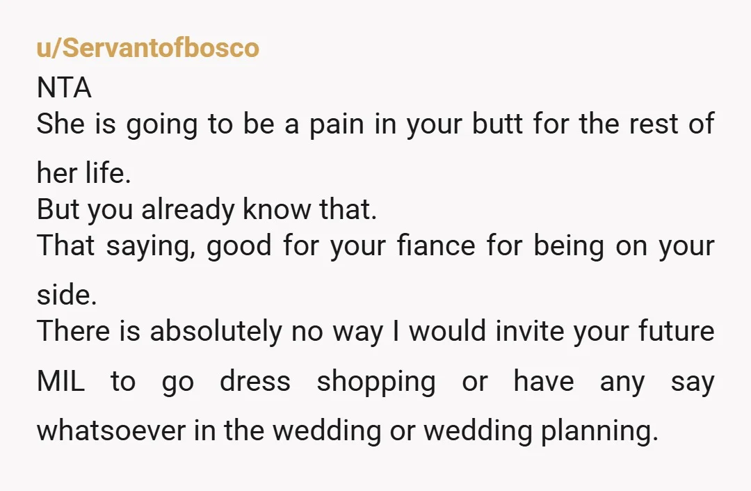 u/Unoriginal-Wolf Nta. Make sure she hears all the plans she missed out because she’s not family yet.