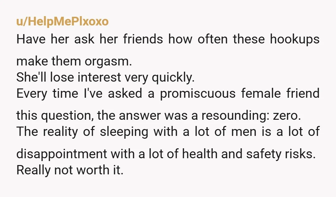 u/hitomi-kanzaki I think it’s a valid feeling for a young woman (or man) to wonder what it could be like to be single and maybe she can live vicariously through...