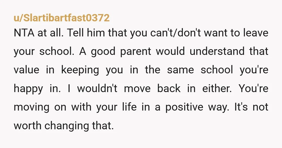 u/newbeginingshey NTA If your dad wants to spend more time with you, he can travel to you. You’re not a doll he can put on a shelf and take back...