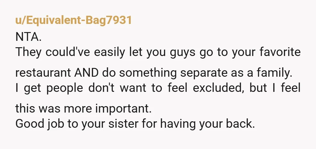 u/u35828 NTA - mom is trying to guilt OP to get what she wants, though I'm sure OP had a fabulous time.
