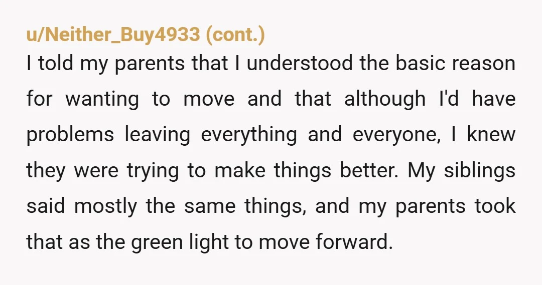 u/mcmurrml Why didn't her kids want to live with her? Hell they choose to move with dad. Just because she is moving to where they are doesn't mean her kids...