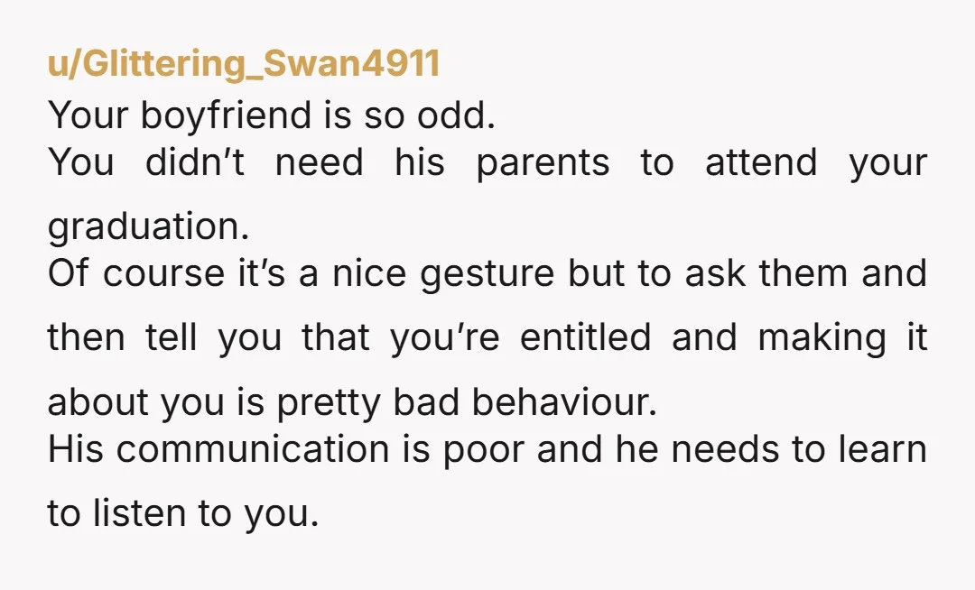 u/Commercial_You2541 Your boyfriend is childish and selfish. I would tell him to cancel it and not bother showing up at all.