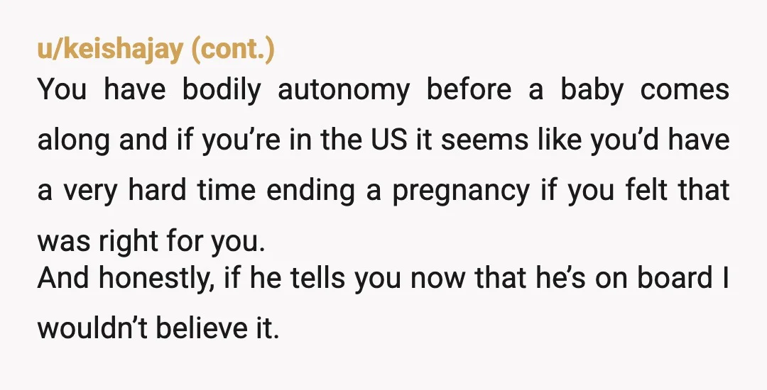u/ThrowawayLaundryDay
NTA.
Please do not have another baby yet.
He is not ready or willing to be a present parent alongside you.