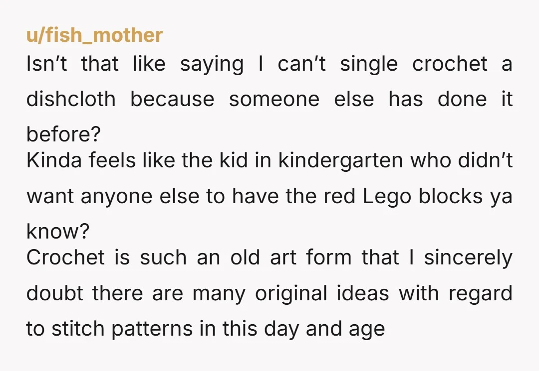 u/RedYamOnthego Probably just bitter she didn't make her money off that person. I have a passing acquaintance with copyright law. (I took ONE class in college, and passed.) It's my...