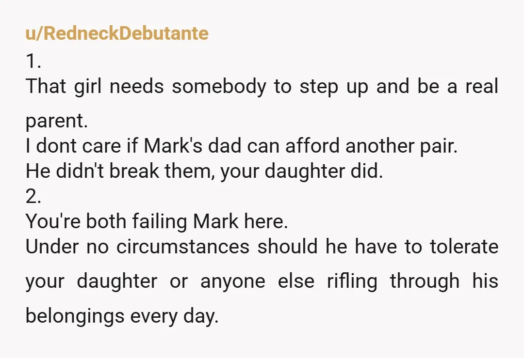 u/Adelucas Oddly I can see why Mark prefers to spend most of his time at his dads, and it's not the money. It's the fact his own mother prefers her...