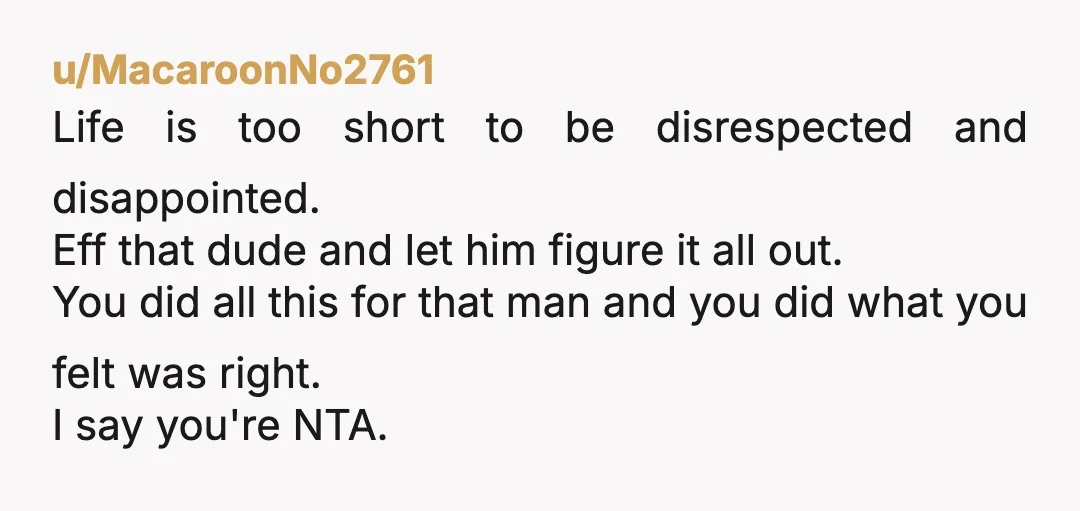 u/nanadi1
NTA for leaving him YTA for being a doormat for 2 years