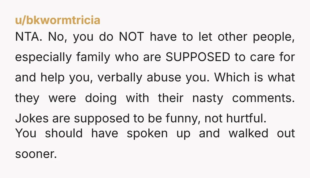 u/Mundane-Scarcity-219 Ask them with a perfectly neutral face and expression in you voice “please explain what’s funny…I don’t get it” and let them flounder. If they continue on in the...
