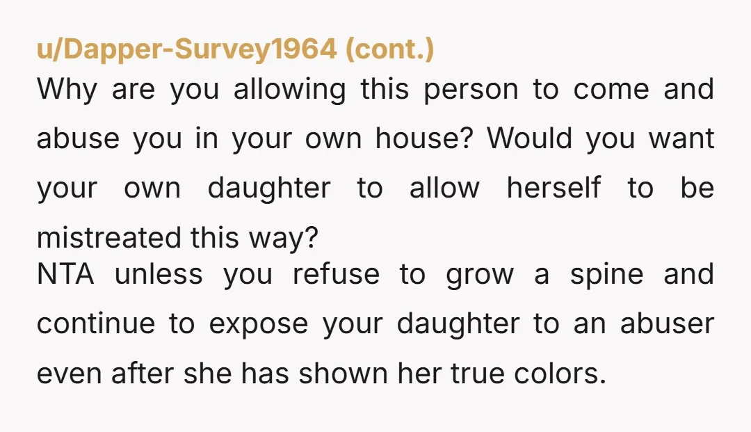 u/HappySummerBreeze Nta of course you’re not But you have been very foolish to allow your mother to damage your child and prevent your child from learning behaviour and emotional skills...