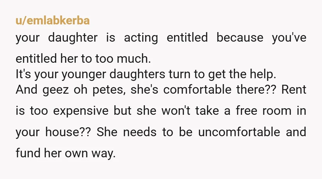 u/WoollySocks NTA. She's had her turn living for years for free in your condo, now it's her sister's turn. Simple as.