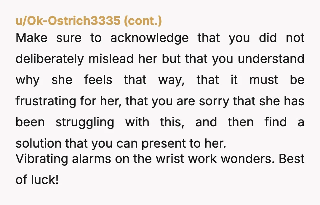 u/Tough-Mention-7080 Can you work out at a different time? Maybe after work? Her misery isn’t going to end. I can see this escalating. How would you feel if she started...