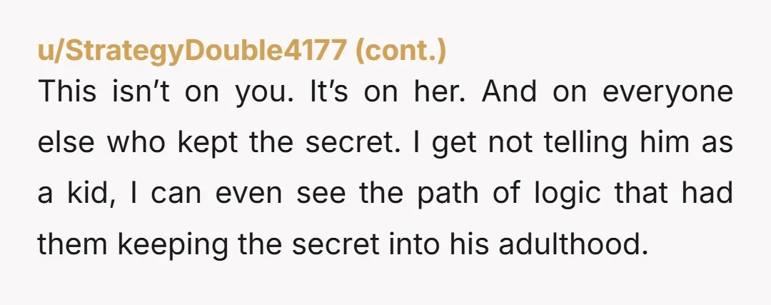 u/hollowthatfollows NTA Your loyalty is to your husband not to his family. Your husbands non bio father is an AH for telling you something he expected to to lie to...