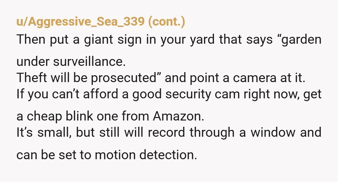 u/garnetflame NTA. Your neighbor’s whole attitude shows they feel you should be sharing your garden with the community regardless of how you feel. That is wrong. No one is entitled...