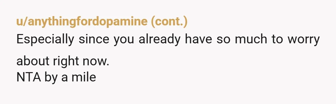 u/Waffle_King_w_Syrup Good luck with your treatment OP. I wanted to add that I am really happy you chose to respond with kindness to pregnant SIL. Even though there is no...