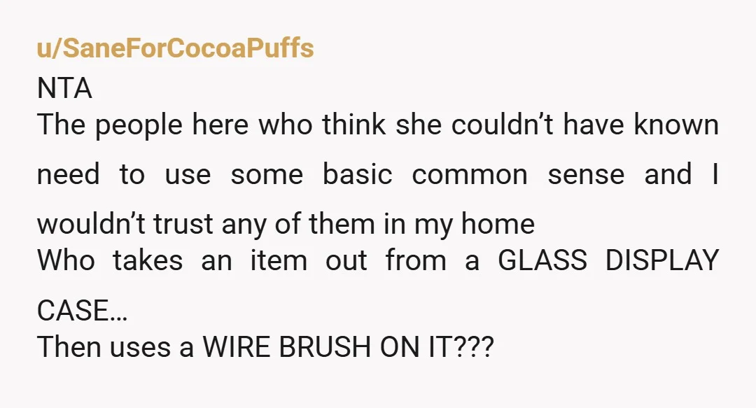 u/Ig_Met_Pet NTA People in this sub can't read, and that's the only reason you're getting anyone saying otherwise. You said she could use anything in the kitchen. A fancy teapot...