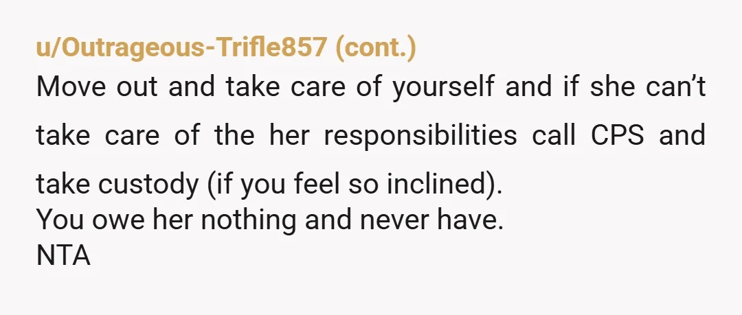 u/twelvedayslate
Also, I’m not sure where you live, but if you do talk to your mom, I’d encourage her to consider termination.