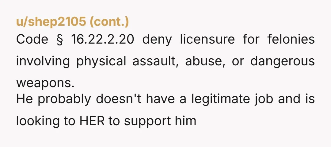 u/Potential-Ordinary-5 NTA (obviously)! In the UK we have Claire's law where if you or someone you know is in a close relationship with someone you can request information from the...