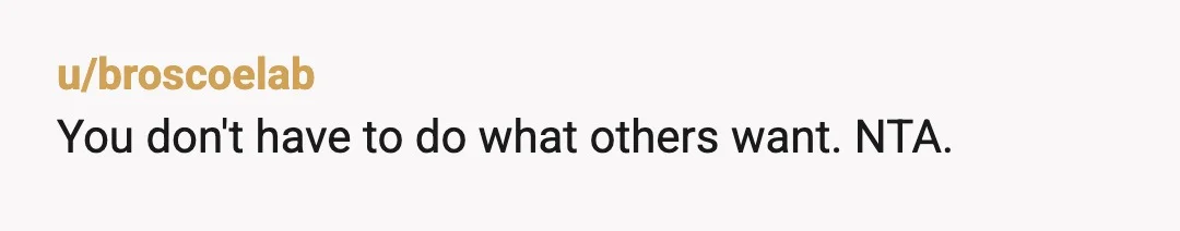 u/Daisytru
OP, it sounds like your relatives are determined to ruin your vacation no matter what you do! NTA.