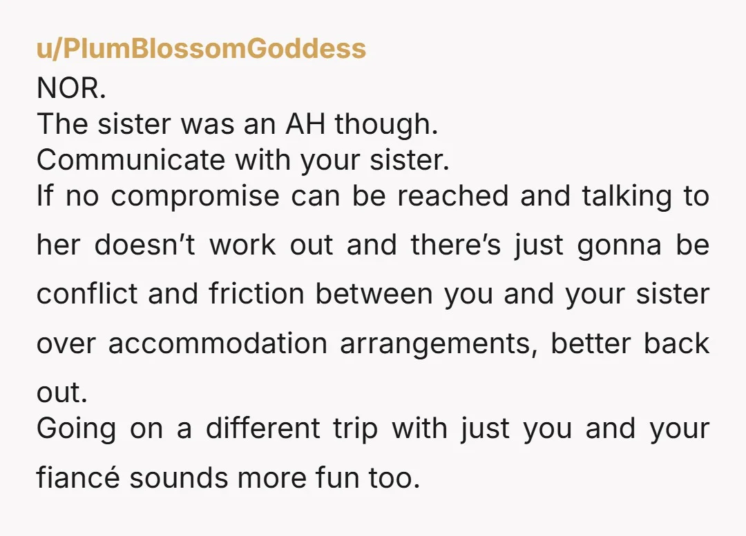 u/LissaBryan Your sister can ask her kids to pay the $400 if they're the ones getting the accommodations while you're expected to sleep on an air mattress. Frankly, you shouldn't...