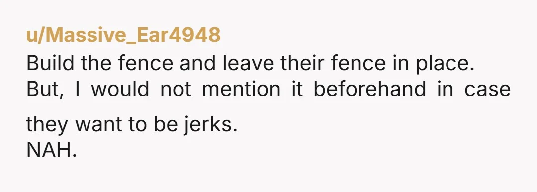 u/ImColdandImTired You’re asking if you might be TAH because Neighbor 1 told you they didn’t want the chain link fence replaced with wood, because they weren’t sure it would be...