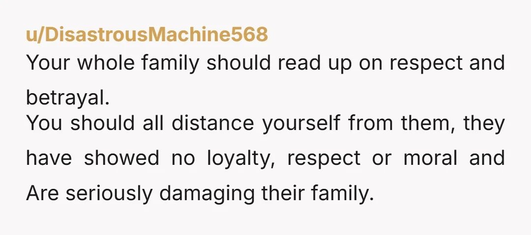 u/MadCow113
Everyone in this story sucks.
You and your family for consoling Hudson, your sister and Matt for pursuing each other, your father for being a cheater