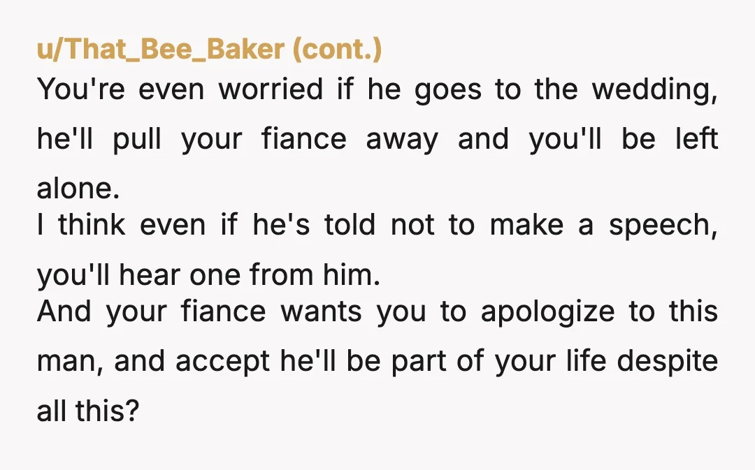 u/RoyallyOakie
Your fiancé gave you an ultimatum. I'd just walk. Let them have each other.