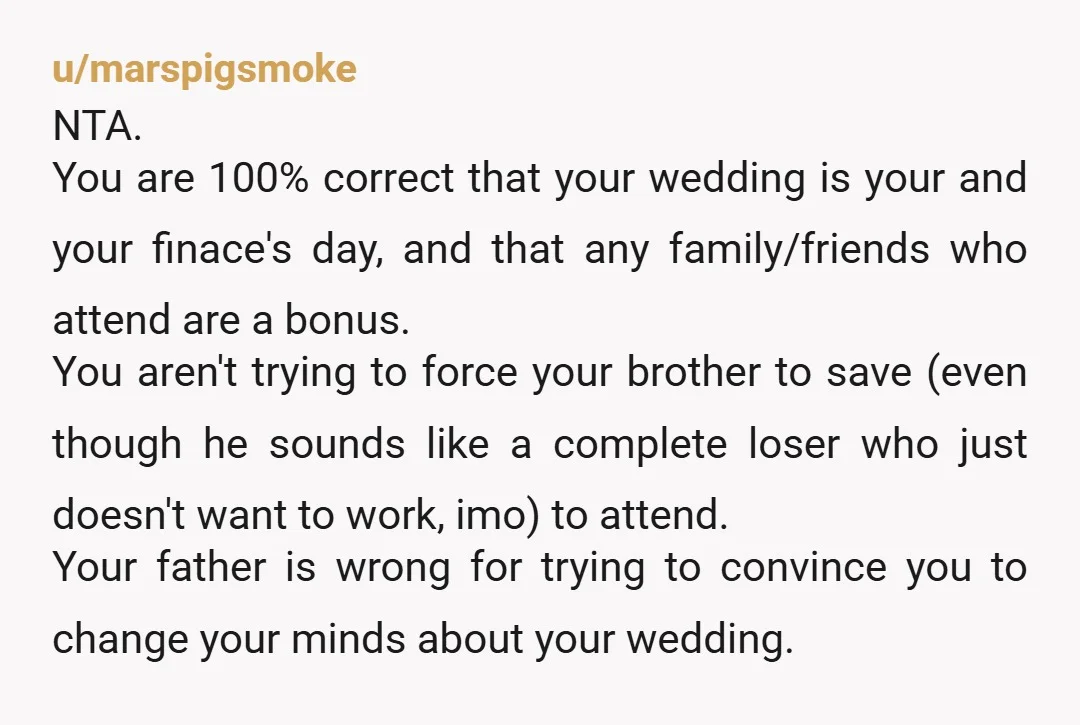 u/Select-Negotiation87 NTA. I think a party after you come back for people who will not attend sounds great. Your father needs to realize that this is really not his place...