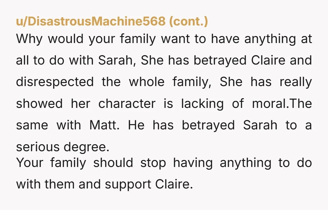 u/Aryhadneel NTA. Flee from this quite toxic family, hand in hand with your fiancé Henry, eventually elope and Buh-bye them! Claire, poor thing, she should straighten up and leave too....
