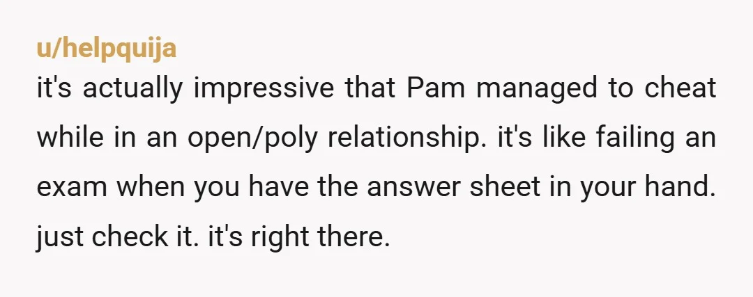 u/PonytailEnthusiast Mmm. I'm glad it's working out for OP...but I feel like John loves the baby more than Pam, but not OP. After two and a half years Pam is...